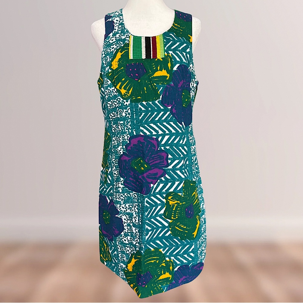 Anthropologie | Vanessa Virginia Graphic Hibiscus Shift Dress 🌺